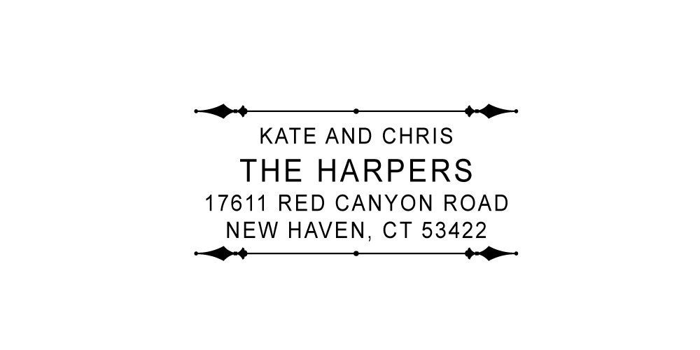 Custom SELF INKING Address Stamp, built in ink pad - Vintage Style - Housewarming gift - The Harpers Design