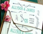 Mint Wedding invitation: Art Deco,modern vintage wedding,  a deposit to begin
