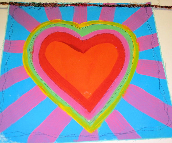 Fearless Love Garden or Prayer Flag Valentine  Heart Garland