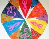 Rainbow Goddess Ohm Prayer Flags Garland