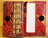 Upcycled Red Paisley Wallet