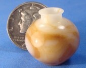IGMA Fellow Bill Helmer Miniature Lathe Turned 1" Scale Brown & White Bakelite Vase