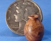 IGMA Fellow Bill Helmer Miniature Lathe Turned Half Inch Scale Amboyna Burl Vase - FREE US Shipping