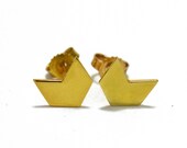 Gold chevron earrings - gold and silver - vermeil - arrow earrings