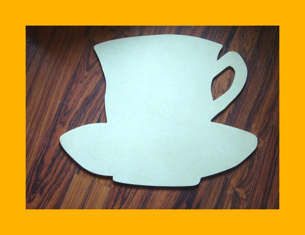 Large Cup and Saucer Handmade Unfinished Mosaic Base/Craft Shape 1/4 Inch Thick
