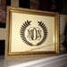 Monogram with Laurel Leaf Border Personalized Vinyl Decal