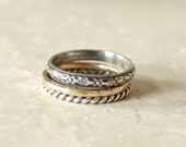 Bohemian Ring Stack - Silver and Gold