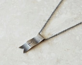 Initial Banner Necklace - Sterling Silver