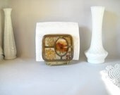 Vintage Napkin Holder Letter Holder Resin Acrylic Dried Flowers Retro