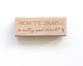 Custom Bookplate Rubber Stamp, From the Library of, (Wood Mounted) Ex Libris