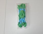Craft Floss, Non-Divisible Embroidery Thread, 10 Skeins of Variegated Floss in Green and White Variations