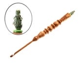 Handmade Wood Crochet Hook Crocodile size D