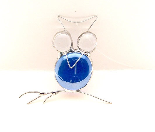 Handcrafted Stained Glass Nugget Owl Suncatcher Sun Catcher