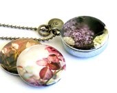 Stamped Initial Locket - Spring Garden Locket - Recycled Necklace by Polarity and Jude McConkey