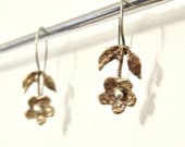 Bronze Silver Floral Earrings Wedding Earrings Bridemaids Earrings