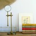Magnifying Glass on Adjustable Brass Stand / Industrial Decor Dad