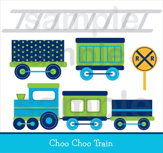 Choo Choo Train Clip Art INSTANT DOWNLOAD Il_570xn