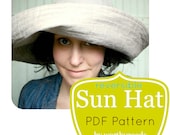Sun Hat PDF Pattern - Womens Over the Top Sunhat DIY Sewing Project Pattern - Digital File Download
