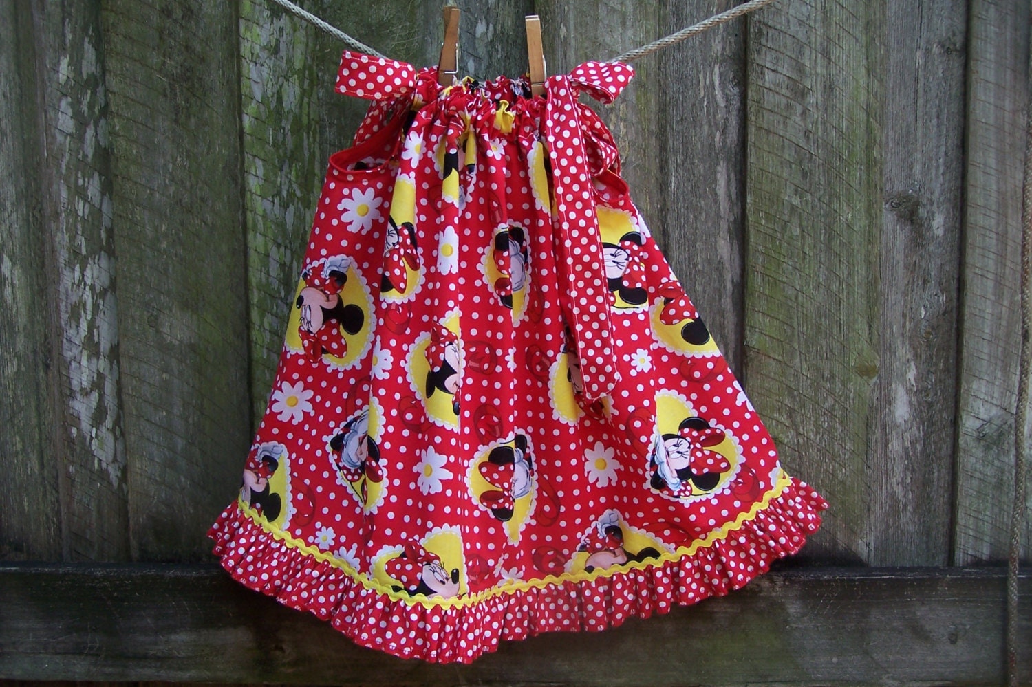 Handmade Custom Order Disney Minnie Mouse Pillowcase Dress or Top 6 mo - 12 mo - 18 mo - 2 T - 3 T