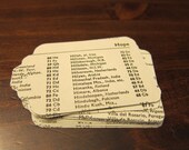 Large Vintage Atlas Index Tags - 25 pieces
