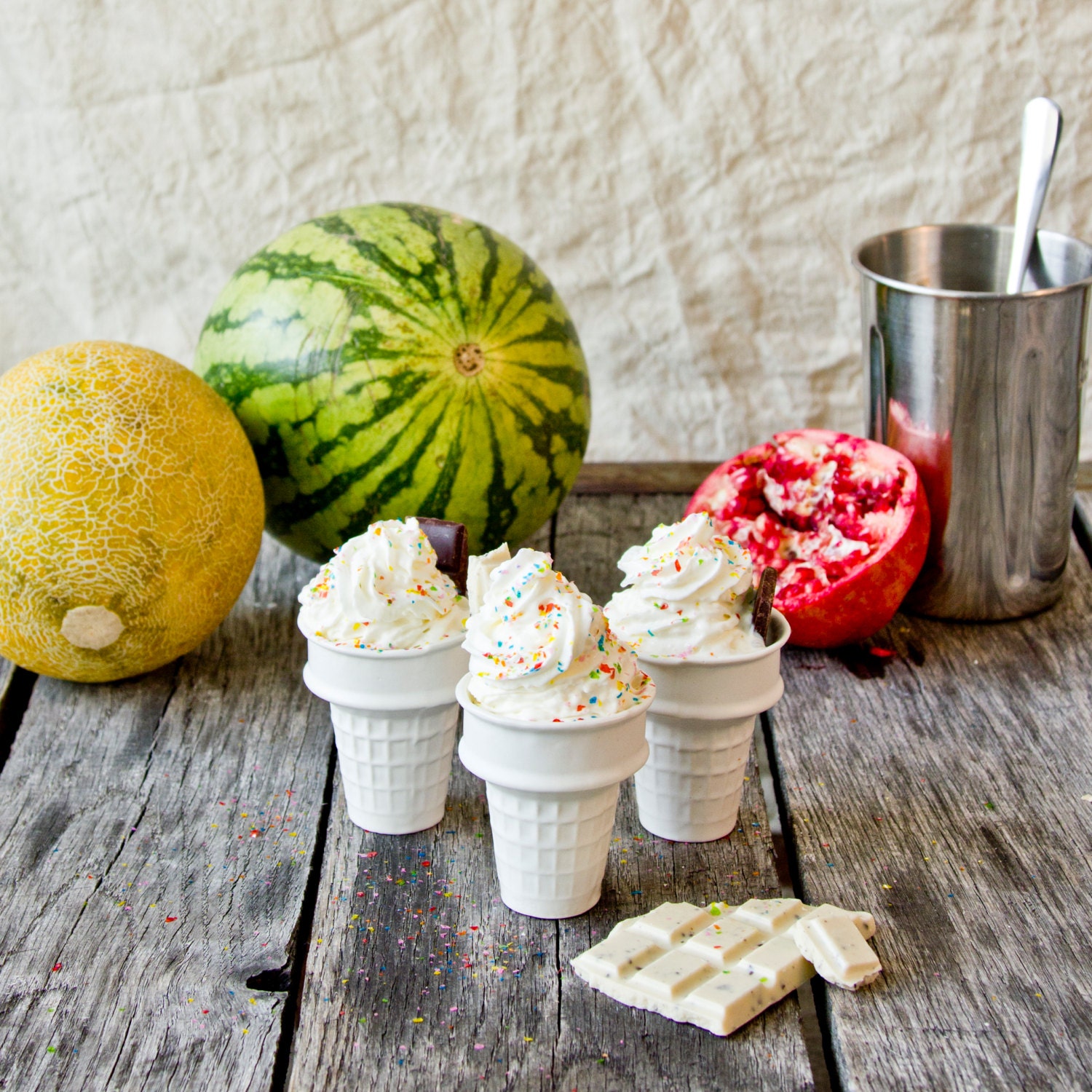 50% off SECOND SALE - 1 SET of porcelain sugar cones