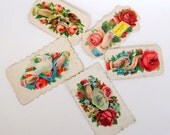 SALE Victorian Hidden Name Calling Card Victorian Scrap Lot of 5