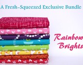 a fresh-squeezed exclusive fat quarter bundle (rainbow brights)--misc. designers--8 pieces--2 yards total