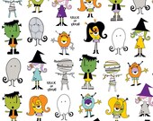 Too Cute to Spook Crew White  - 1/2 Yard