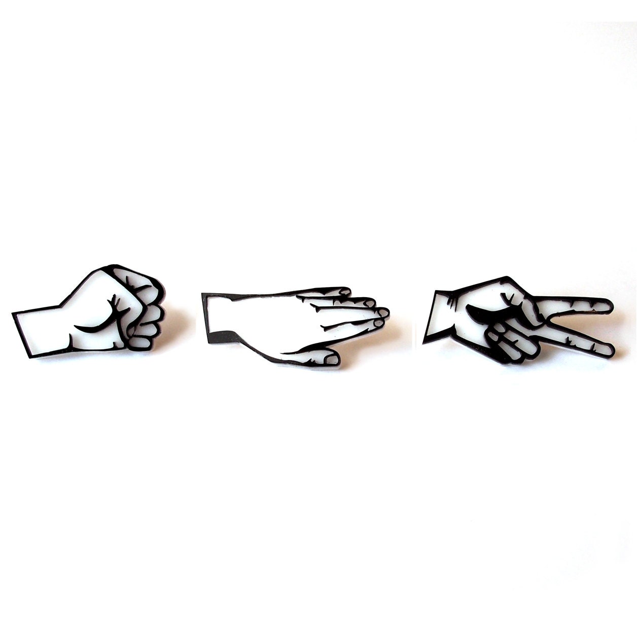 Rock, Paper, Scissors Pin Set