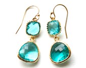 TenThings. DROPS of JUPITER. sea. gold. earrings.