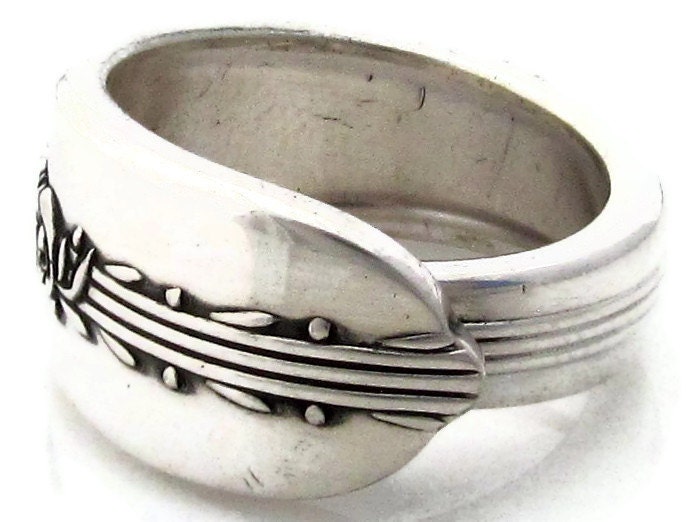Silver Spoon Ring Size 9 Royal Rose