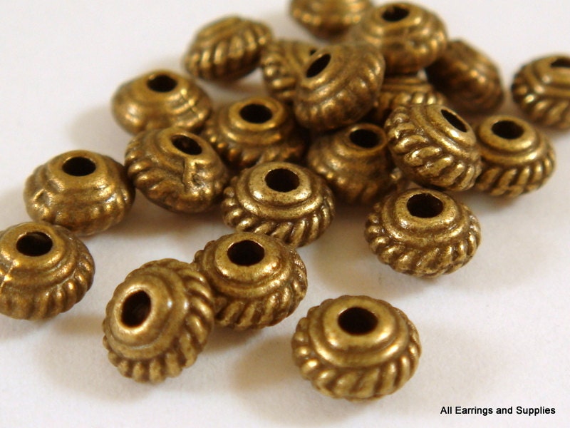 25 Flat Round Bead Antique Bronze LF/NF/CF 5mm - 25 pc - M7043-AB25