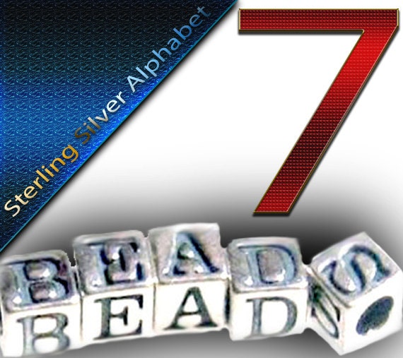 7 Sterling Silver Alphabet Block Bead 4.5mm