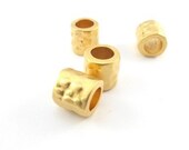 12Pcs x Dotted casting bead ,Matt gold plating.Inside hole diameter 6mm(1001592)
