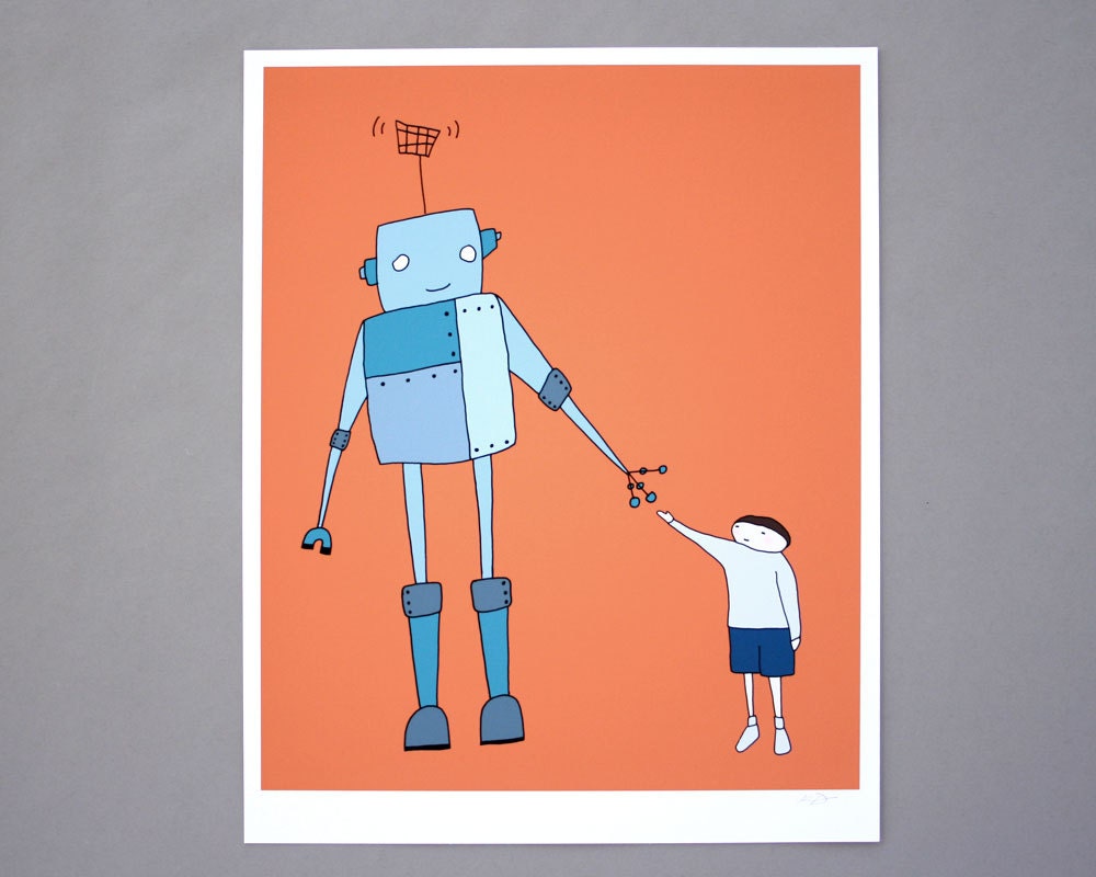 Take Me To Your Leader 8x10 Robot Art Print