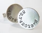 Latitude Longitude Custom Recycled Sterling Silver Cuff Links