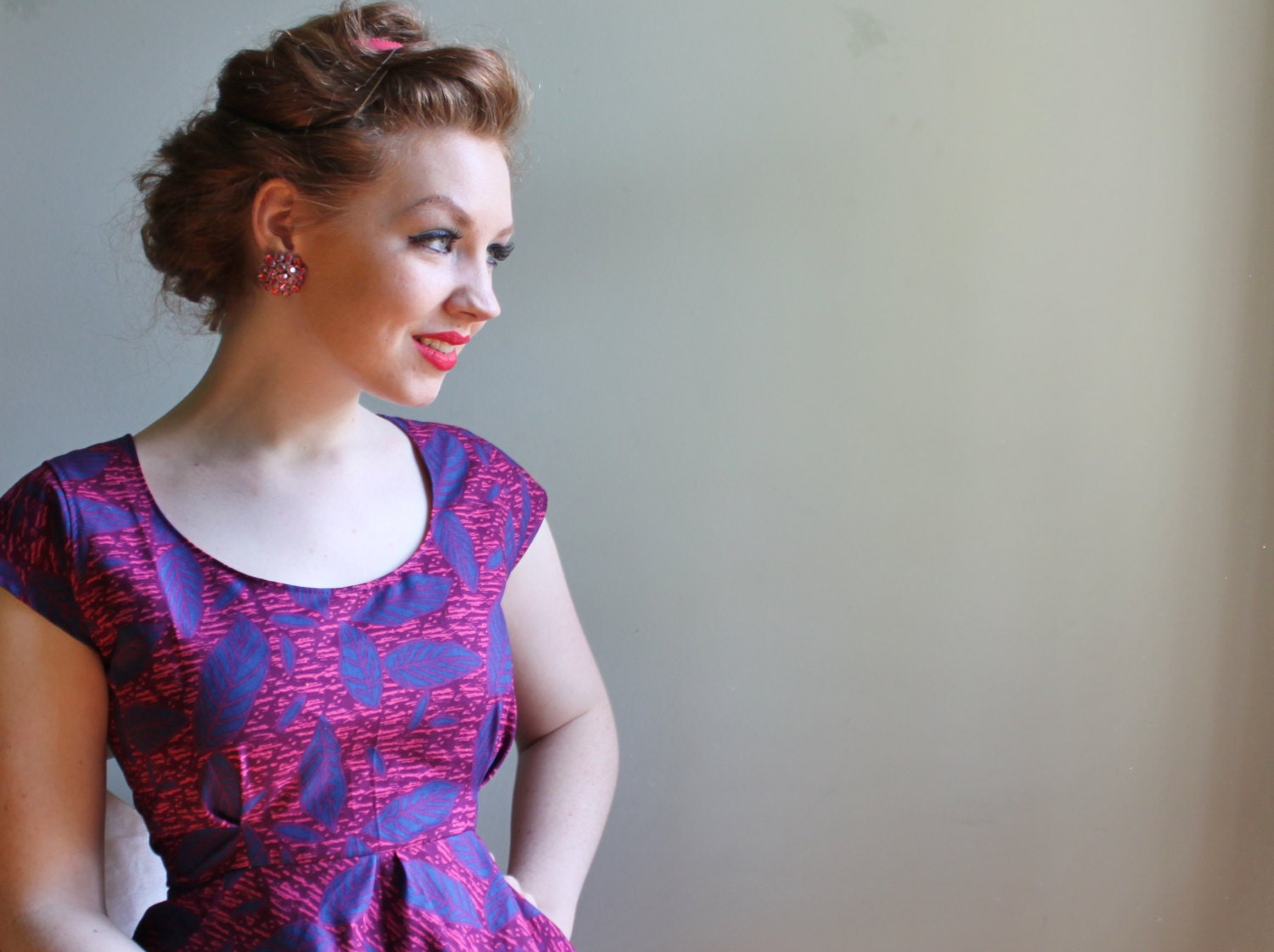 The Retro Raspberry Pocket Dress