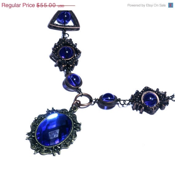 Neo Victorian Jewelry - Necklace - Royal and Sapphire blue