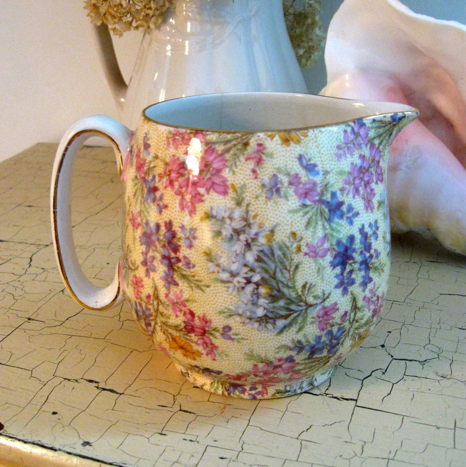 Lord Nelson Ware Chintz Heather 20 Oz Creamer Pitcher England