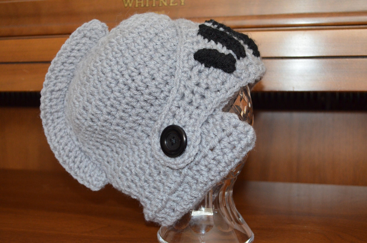 Knight Helmet Crochet Hat Sizes 0-3 months- 3-6 months-6-12 months