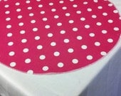TABLE ROUND 20" Centerpiece round Polka Dot White on Candy Pink Fuchsia Wedding Bridal Home Decor Chic
