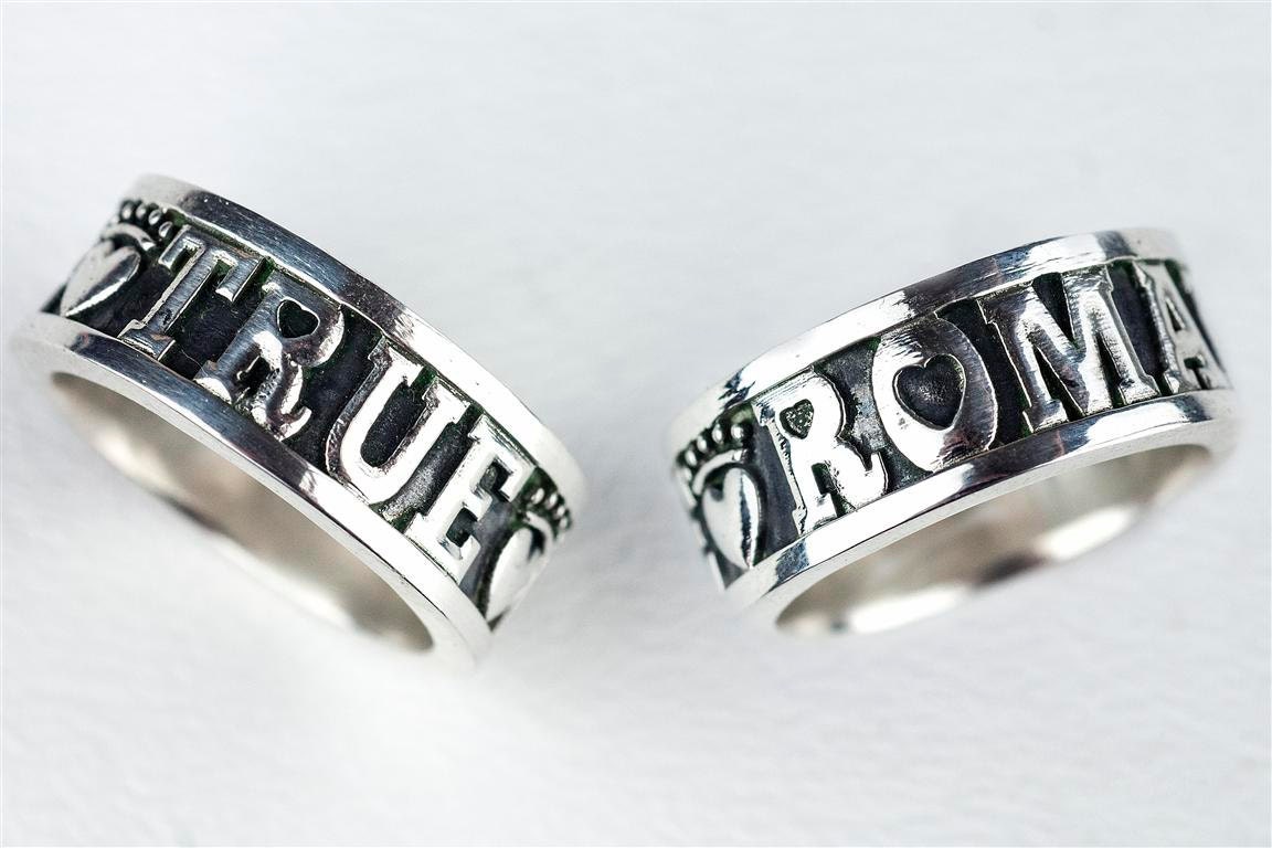 Custom Personalized Ring Wedding Ring Band Name True Romance