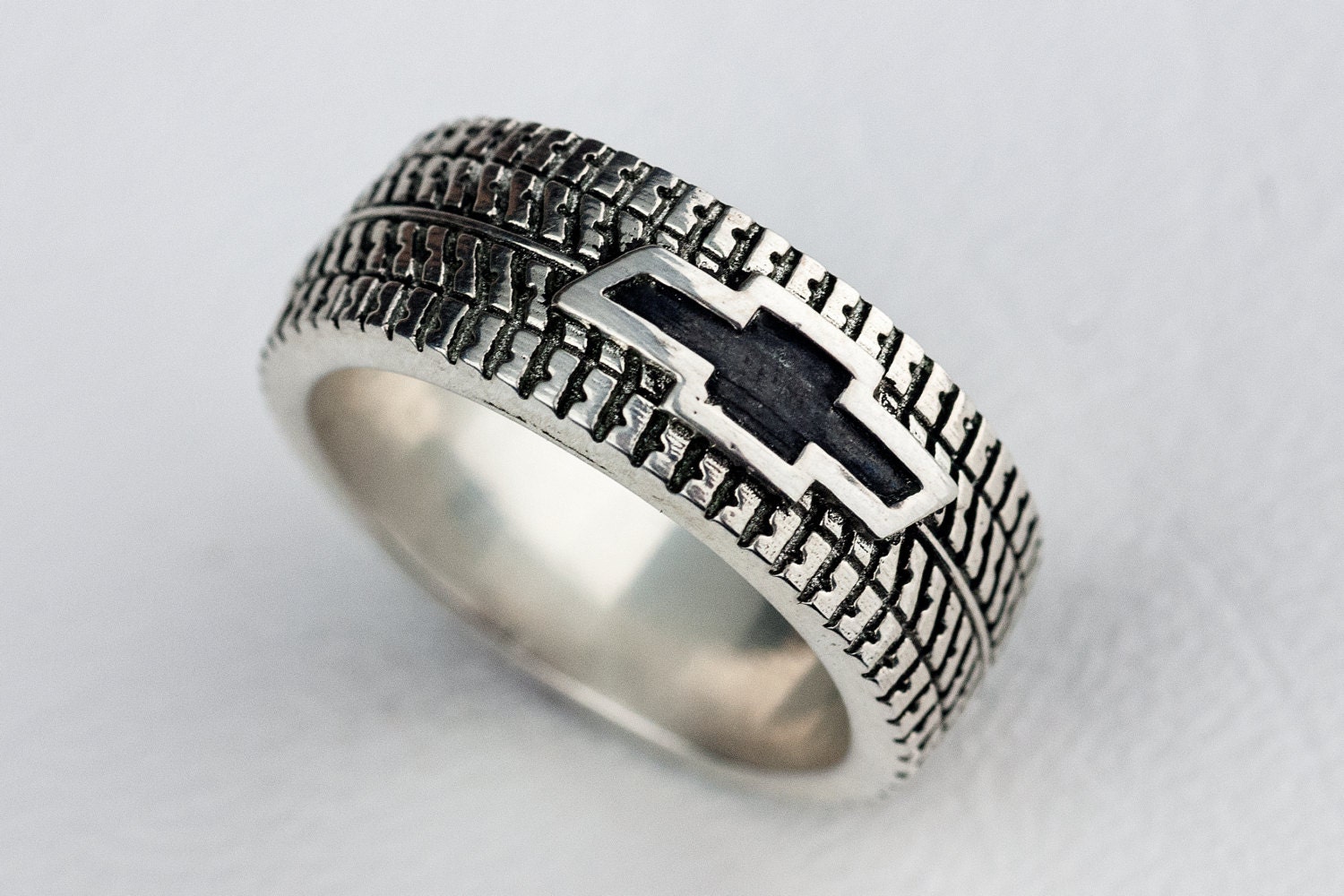 Car Tire Ring Wedding Band Ring Personalized Sterling Silver