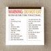 Sticky Notepad, Funny, Unusual, Kitchen, "Do Not Eat Or Else" (NSN-X017)