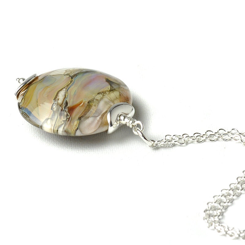 Tellin Lampwork Glass and Sterling Silver Necklace - UK SRA - OOAK