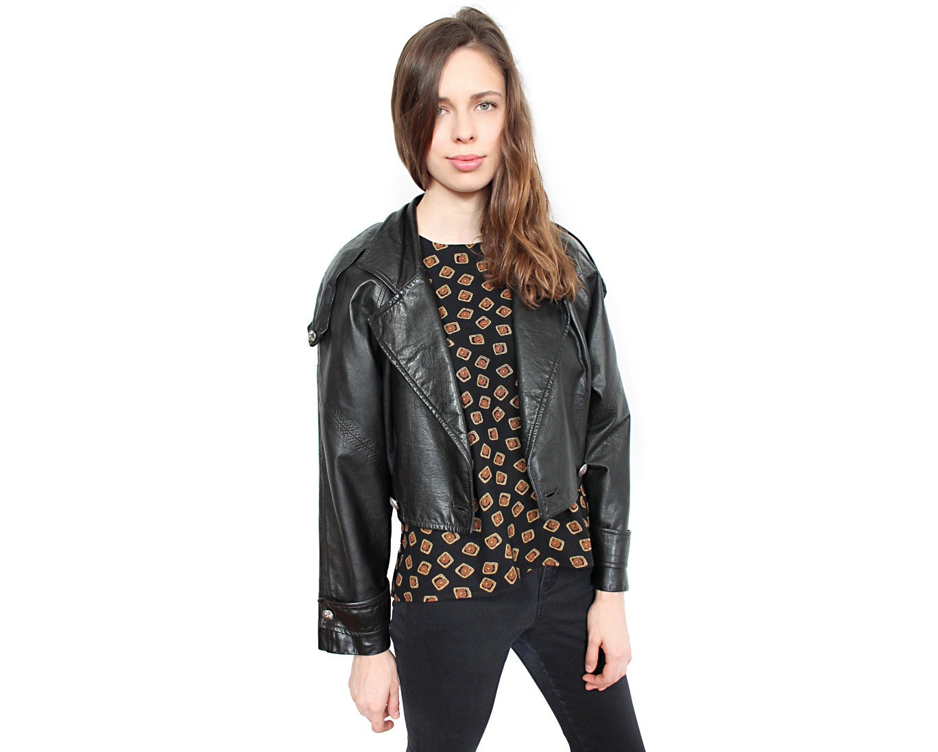 Leather jacket vintage cropped Small / Medium