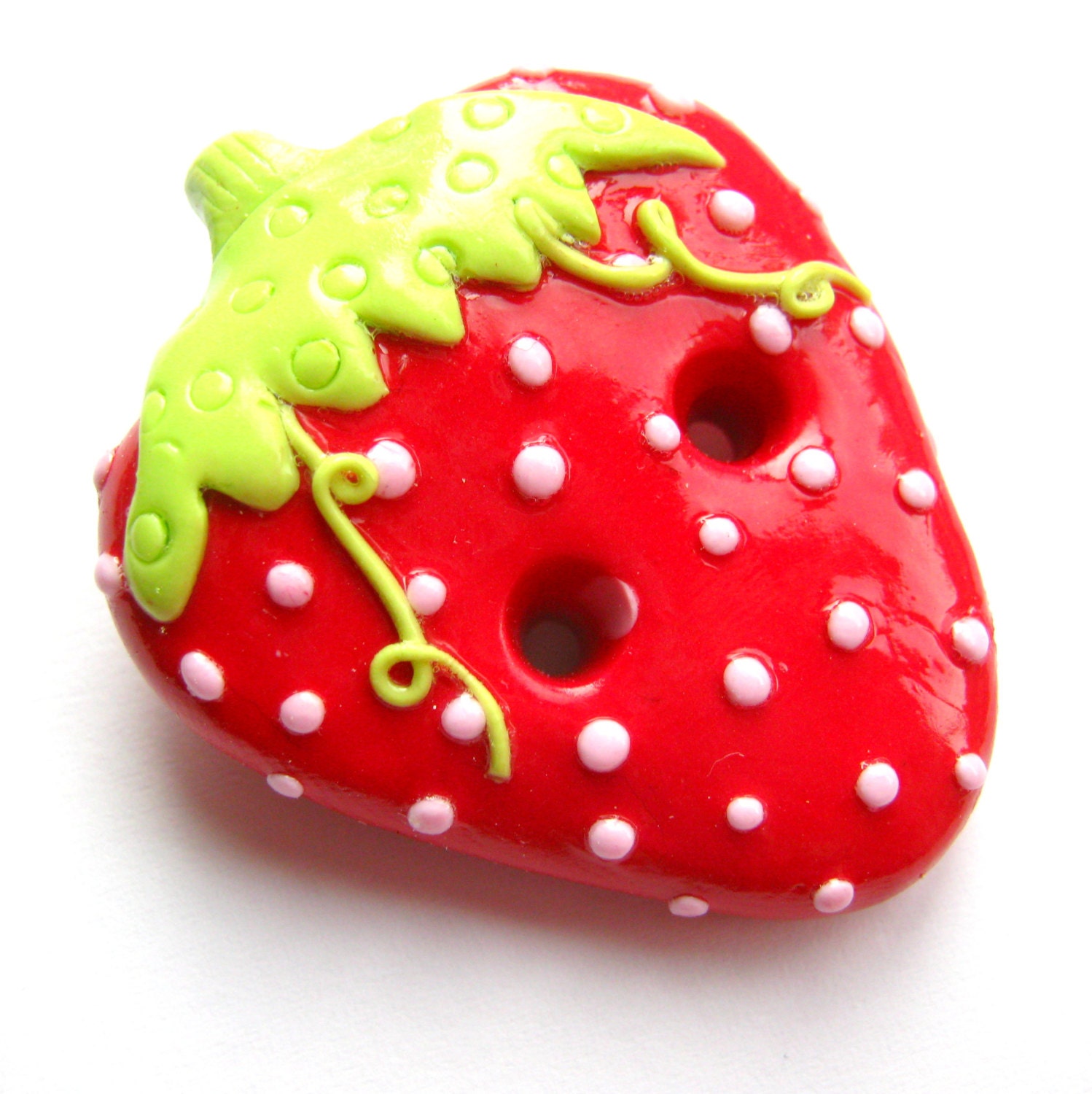Jumbo Beanie Button "Juicy Red Strawberry"