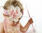 Pink and brown Baby tutu and Headband set, choose your custom size up to 24 months, 1st birthday tu tu or photo prop -CREAM SODA