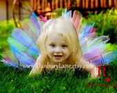 Pink Baby Tutu in rainbow colors, choose any size up to 24 months, custom tu tu for Birthday and photography props -CRAZY CAROUSEL RIDE