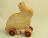 wooden bunny push toy